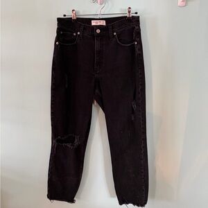 Abercrombie & Fitch The Mom High Rise Black Jeans